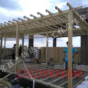 順義花園設(shè)計(jì)制作防腐木花架